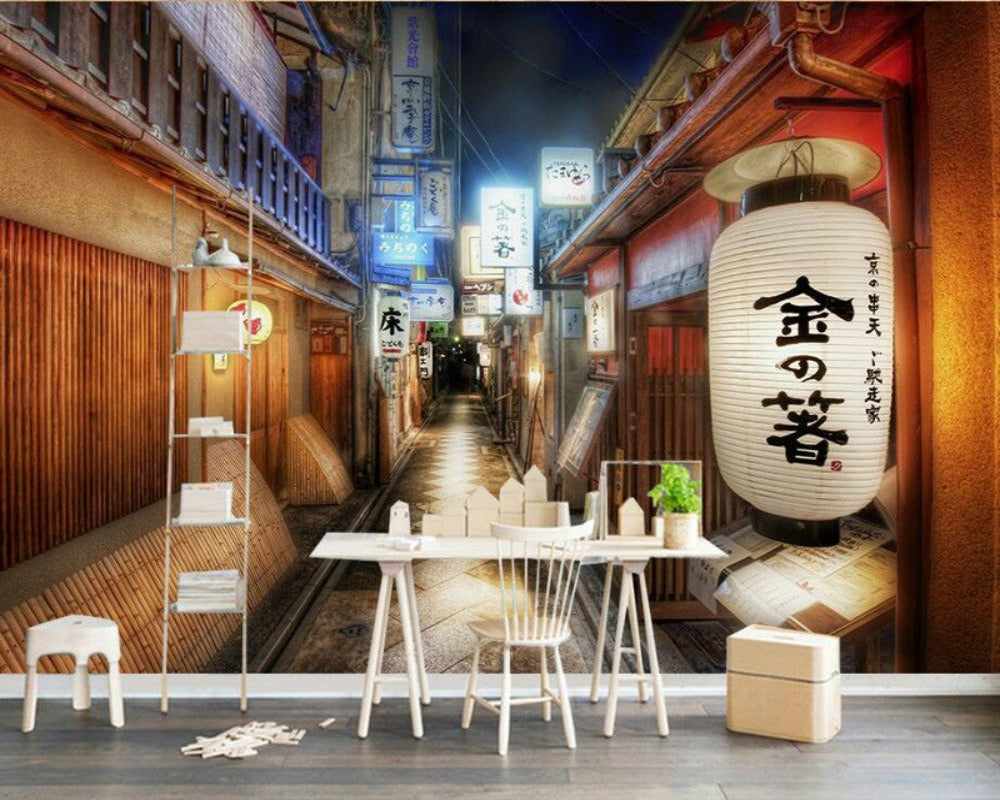 3D Wallpaper Japanese Shop Street